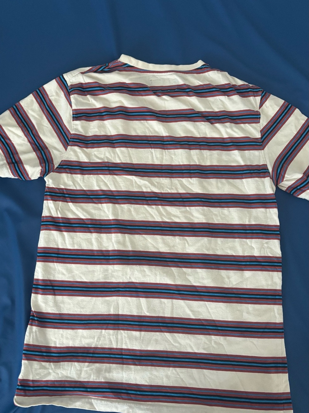 Empyre White Stripe Short Sleeve Tee with Blue and Red Accents - Picture 2 of 2